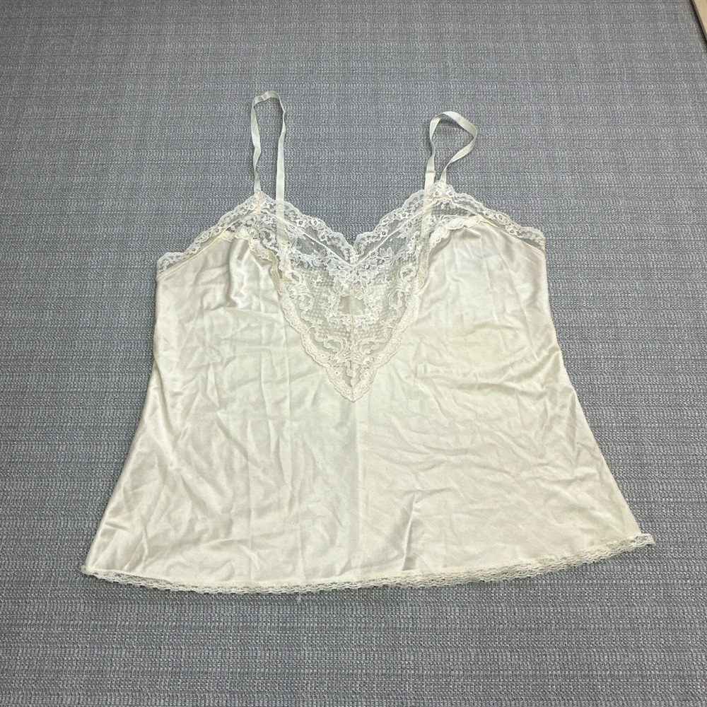 Romantic Cami Medium Coquette Fairy Lace‎ Spaghetti Straps Y2K Satin Whimsicore*